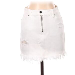 White Frayed Hem Women's Skirt